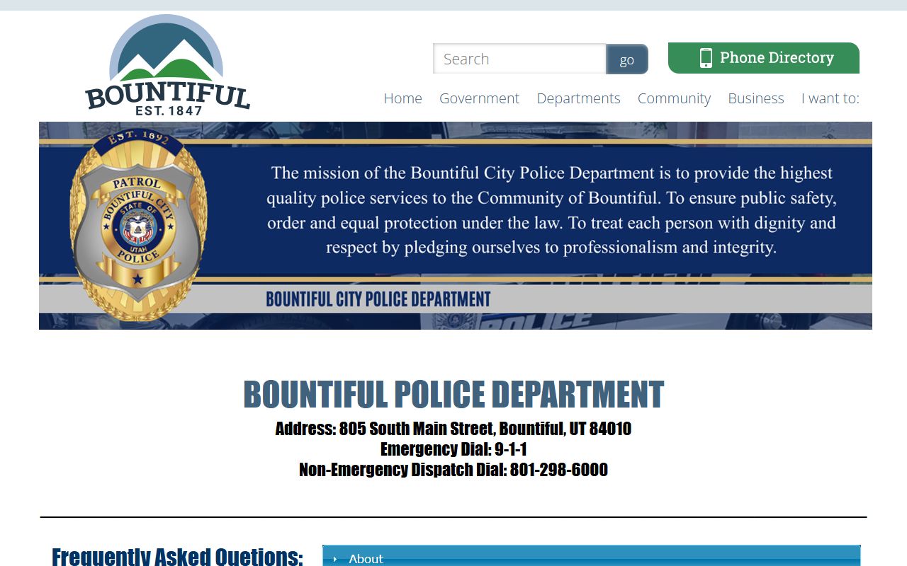 Bountiful Jail Mugshots Bountiful Police Department page
