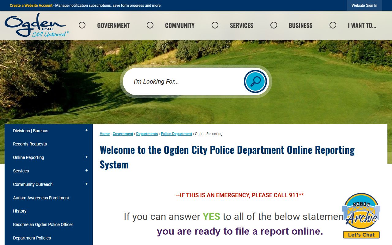 Ogden Jail Mugshots Ogden online reporting page