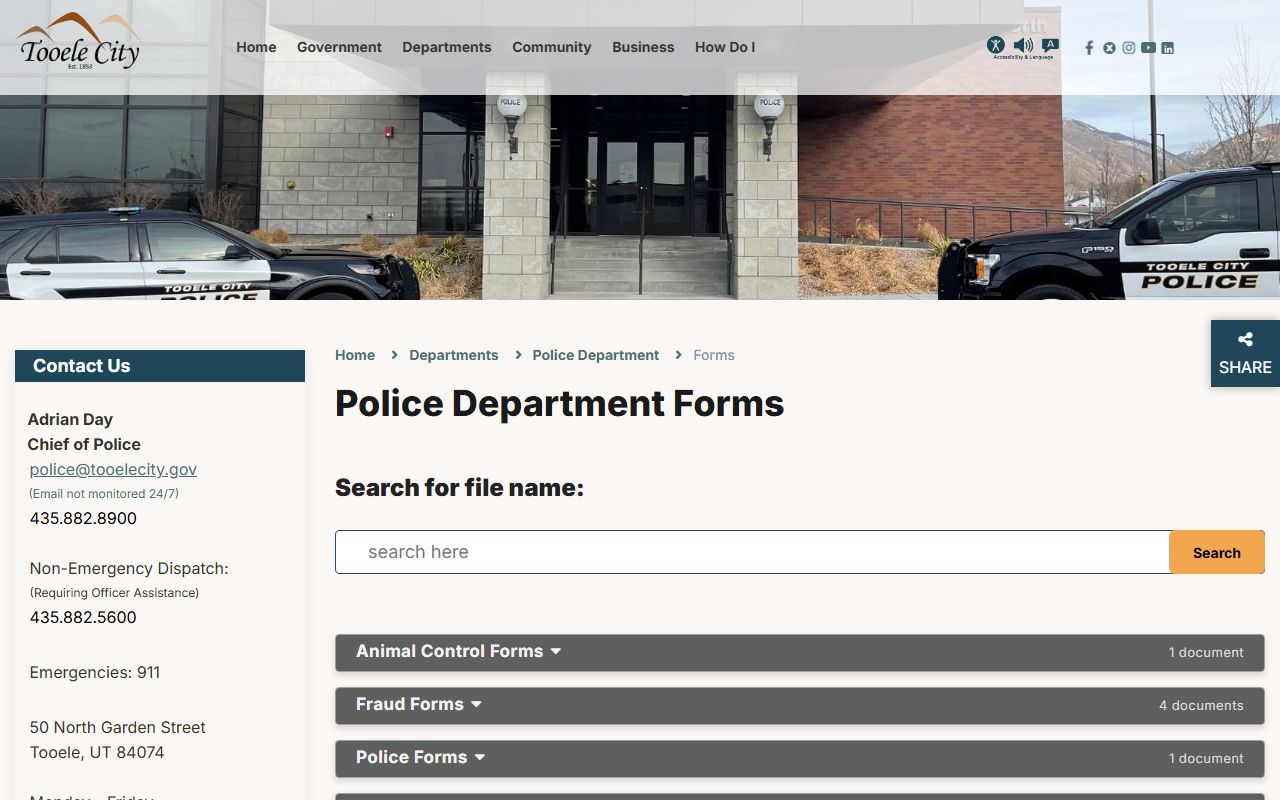 Tooele Jail Mugshots Tooele Police forms page