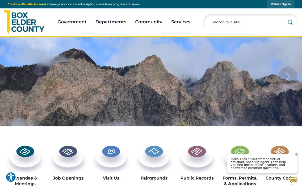 Box Elder County Jail Mugshots county government page screenshot