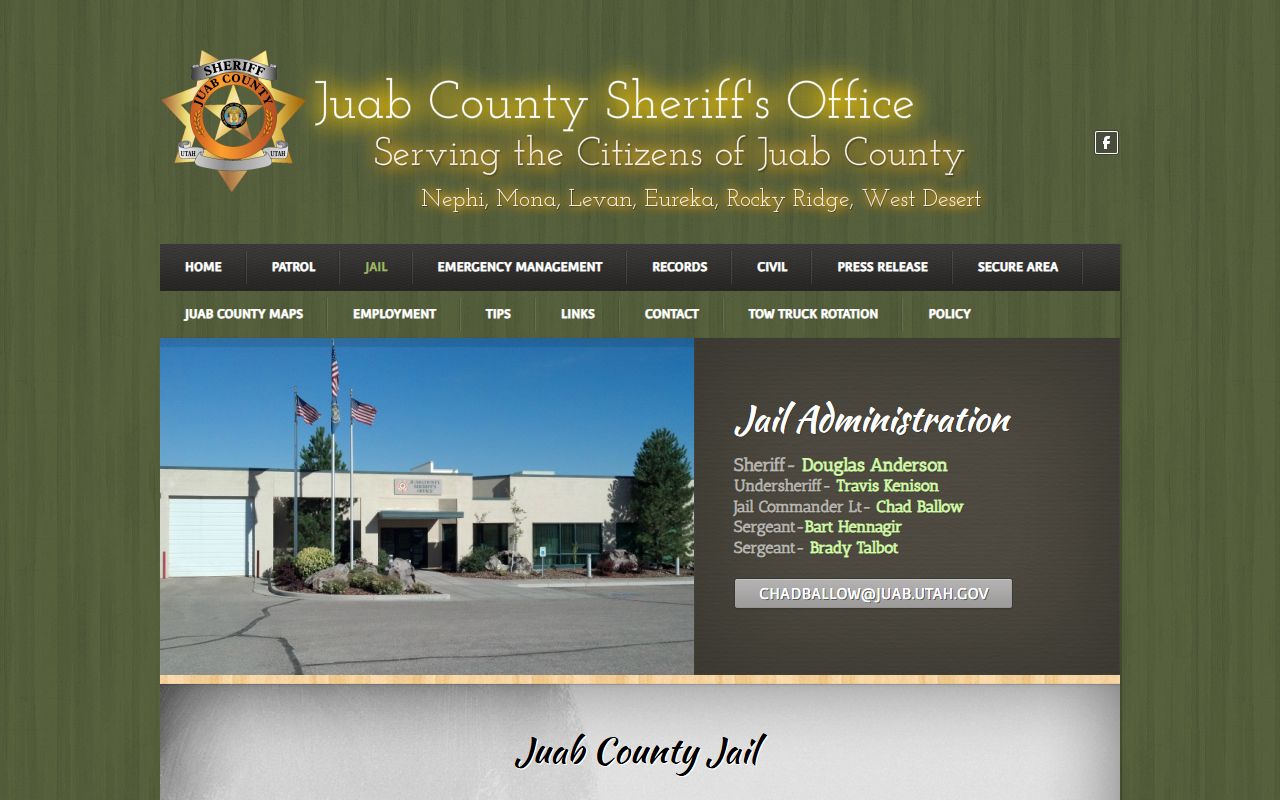 Juab County Jail Mugshots jail information screenshot