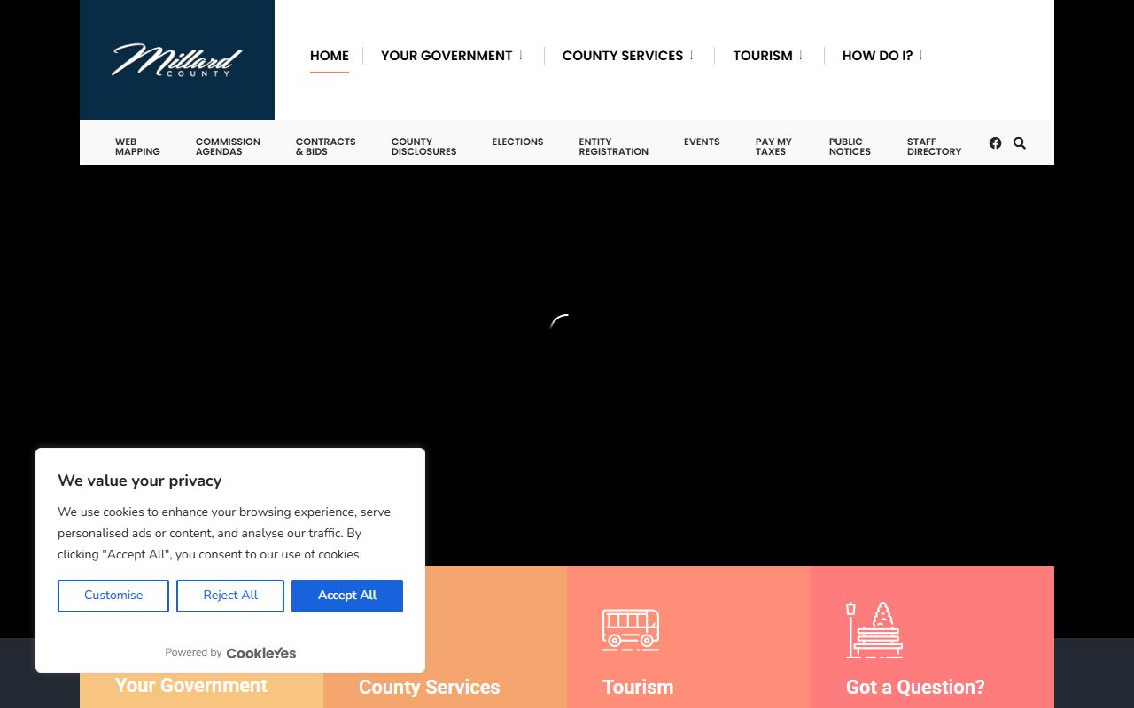 Millard County Jail Mugshots county homepage screenshot