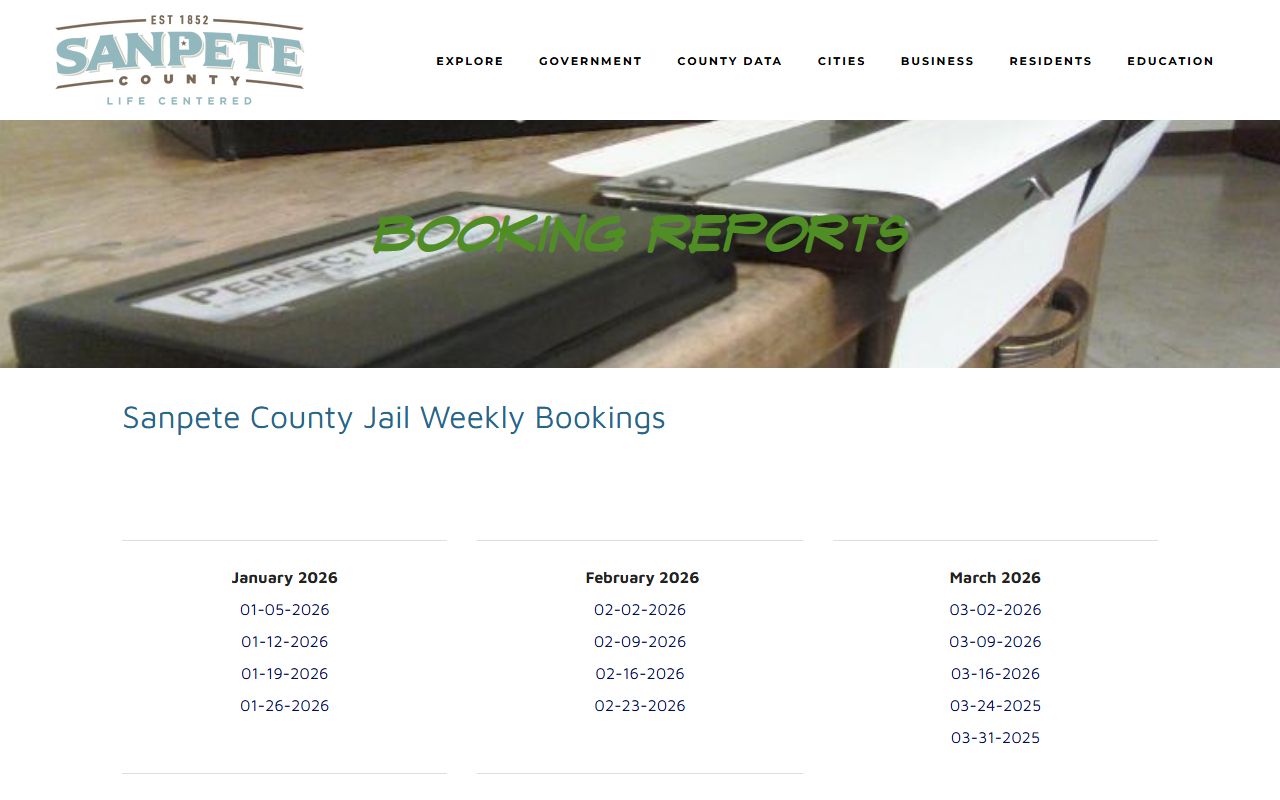 Sanpete County Jail Mugshots booking reports screenshot