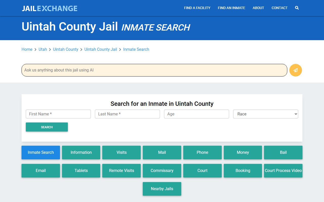 Uintah County Jail Mugshots inmate search and mugshots screenshot