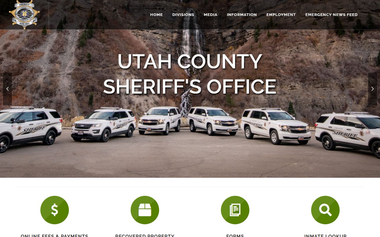 Utah County Jail Mugshots sheriff portal screenshot