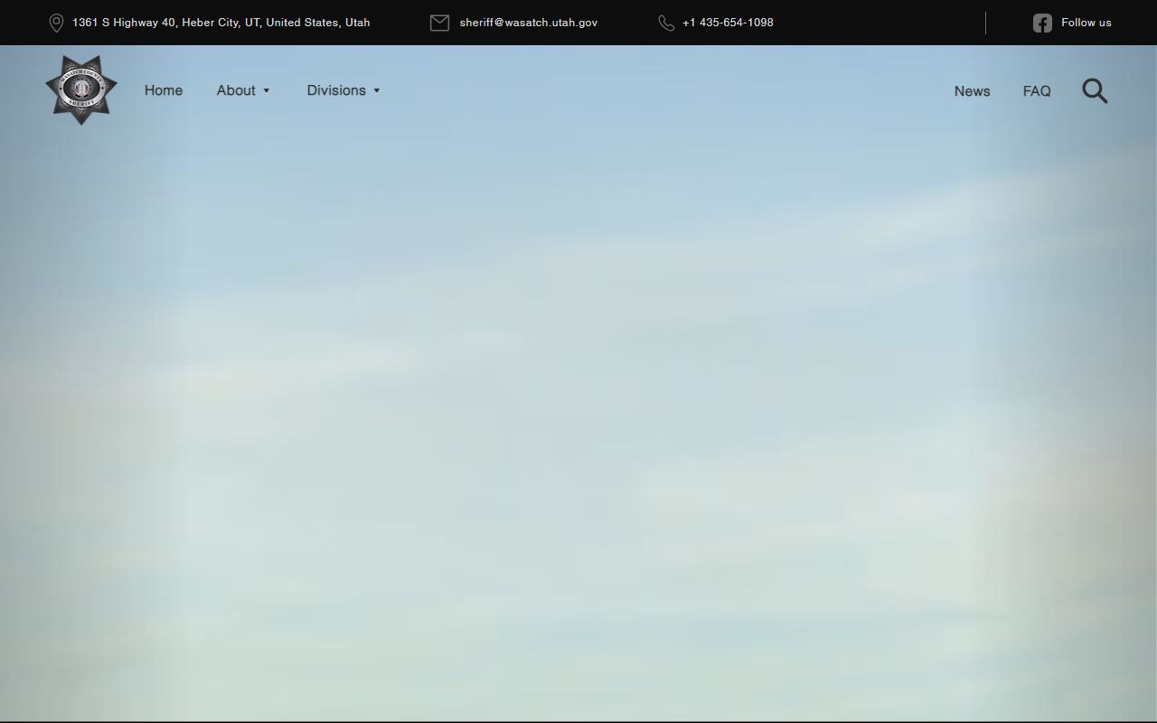 Wasatch County Jail Mugshots sheriff homepage screenshot