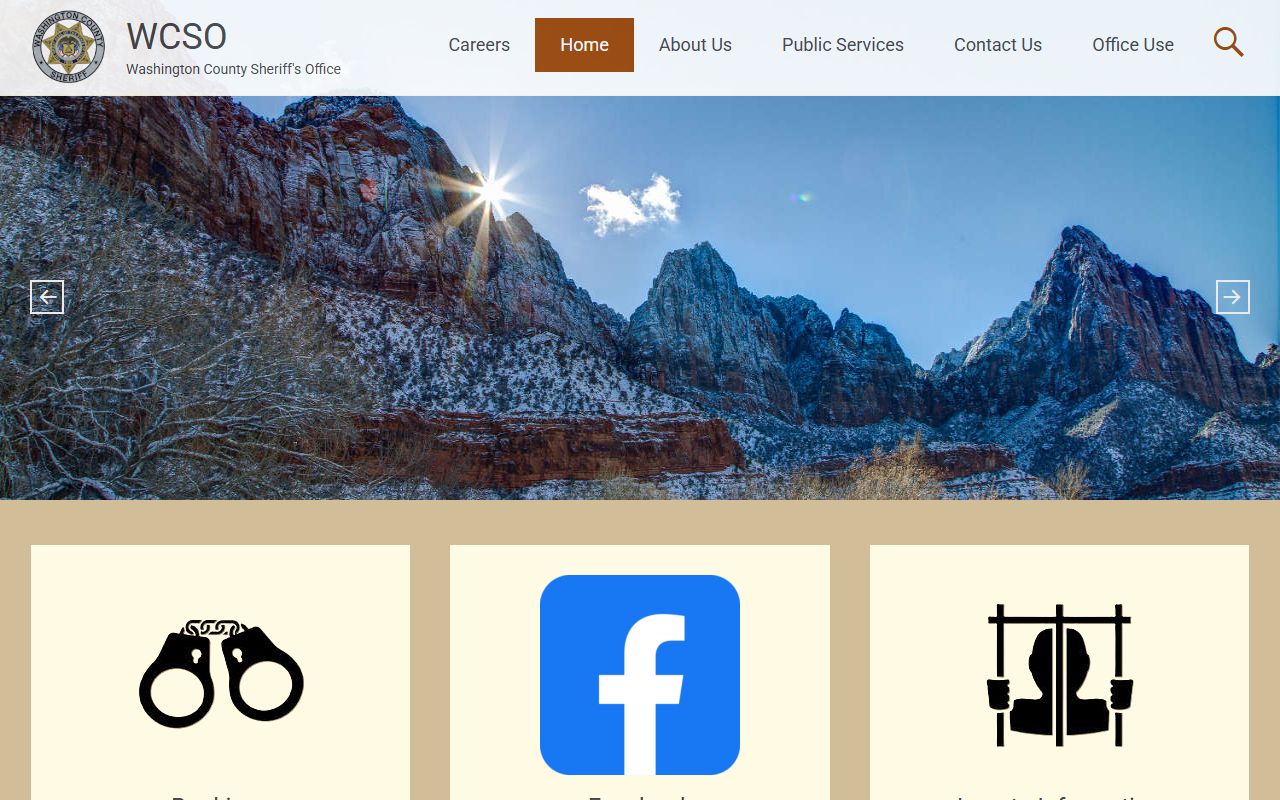 Washington County Jail Mugshots sheriff homepage screenshot
